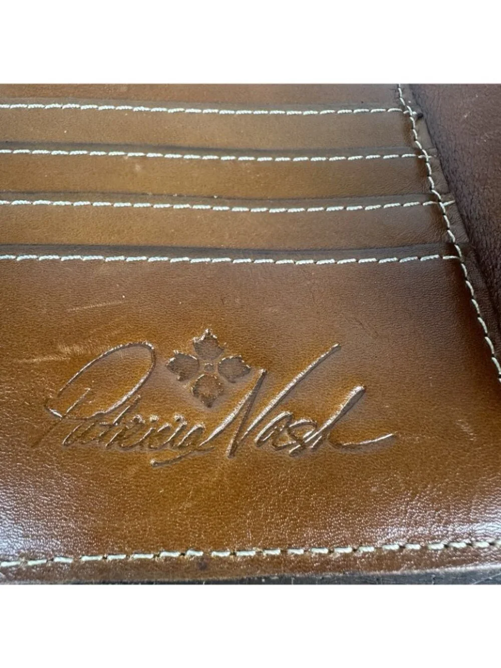 Patricia Nash Astra Wallet Antique Rose Leather tan purple green 4713